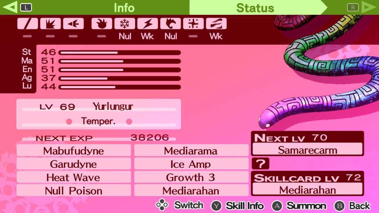 Yurlungur has strong Ice attacks, but is weak to Electricity and Dark.